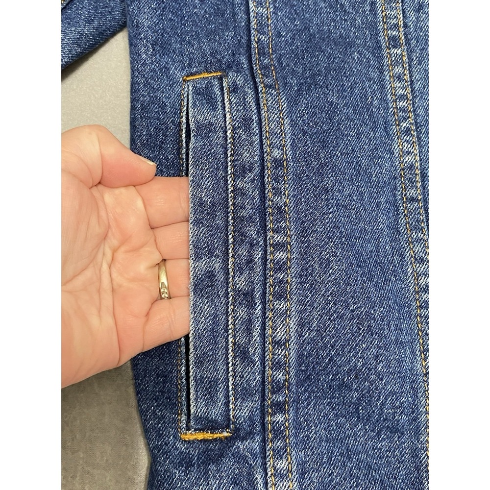 Casual Pointe Mens Denim Trucker Jacket Blue XL Vintage Relaxed Fit Cotton - Picture 5 of 12